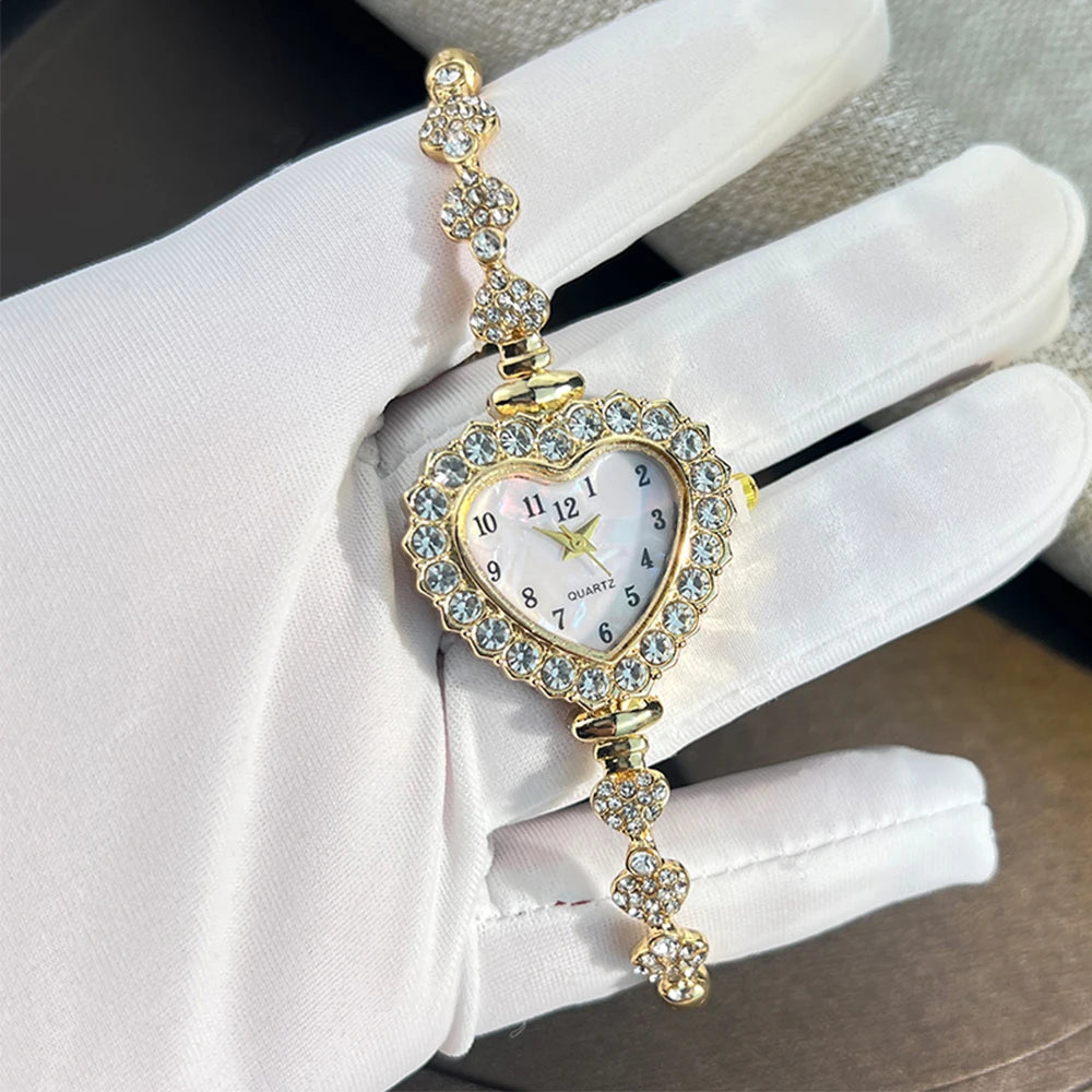 Heart-shaped Watch for Women with Adjustable Bracelet