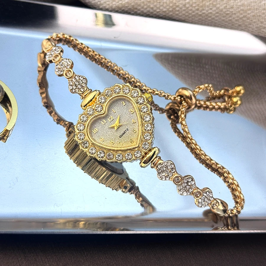 Heart-shaped Watch for Women with Adjustable Bracelet